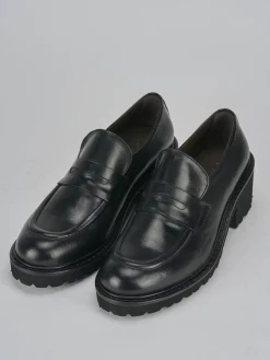 Mocassini tacco 5cm pelle nero