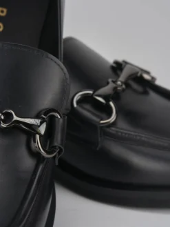 Mocassini tacco 2cm pelle nero