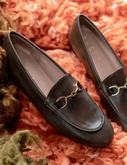 Mocassini tacco 1cm pelle testa