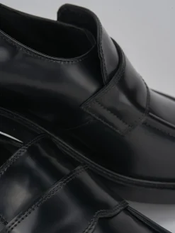 Mocassini tacco 2cm pelle nero