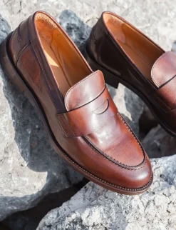 Mocassini tacco 1cm pelle testa