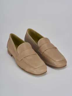 Mocassini tacco 1cm pelle beige