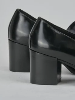 Mocassini tacco 7cm pelle nero