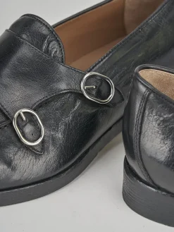 Mocassini tacco 3cm pelle nero