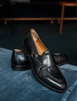 Mocassini tacco 3cm pelle nero