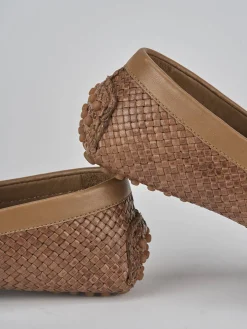 Mocassini tacco 1cm pelle marrone