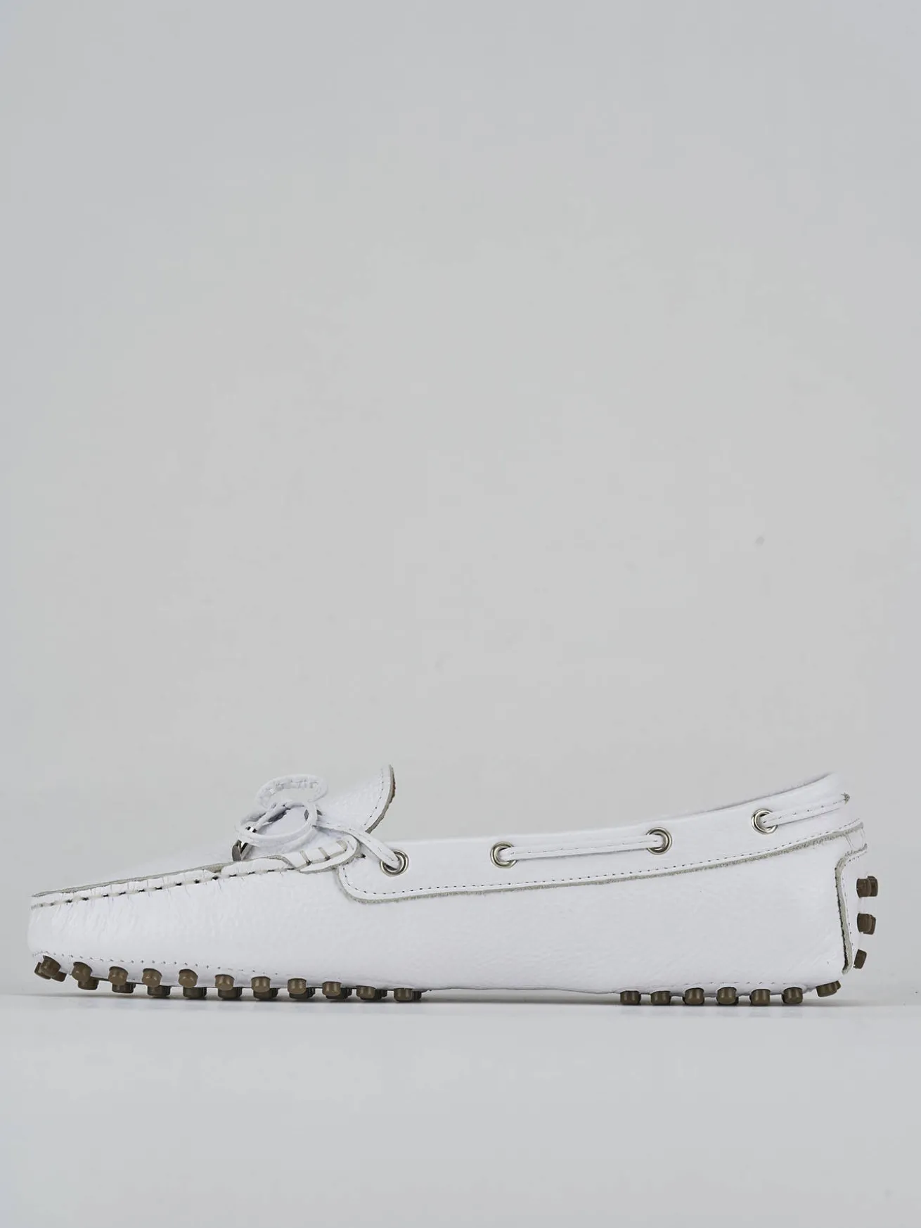 Mocassini tacco 1cm pelle bianco