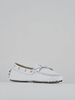 Mocassini tacco 1cm pelle bianco