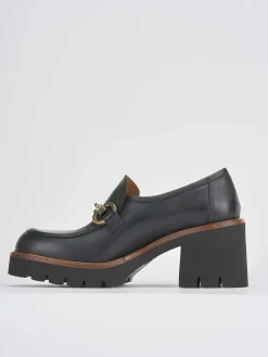 Mocassini tacco 6cm pelle nero