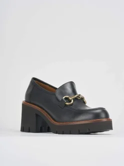 Mocassini tacco 6cm pelle nero