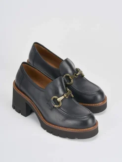 Mocassini tacco 6cm pelle nero