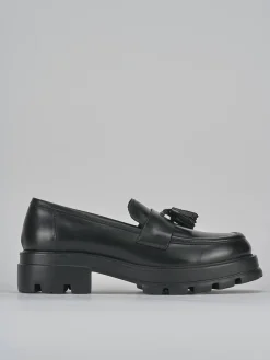 Mocassini tacco 3cm pelle nero