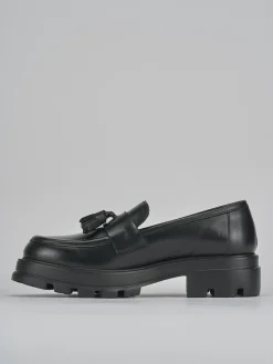 Mocassini tacco 3cm pelle nero