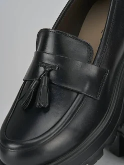 Mocassini tacco 3cm pelle nero