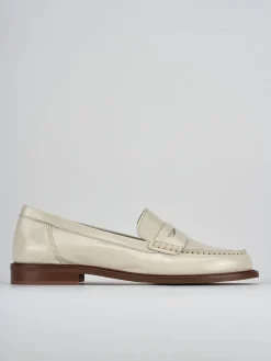 Mocassini tacco 2cm pelle bianco