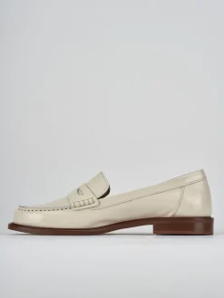 Mocassini tacco 2cm pelle bianco