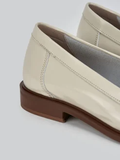 Mocassini tacco 2cm pelle bianco