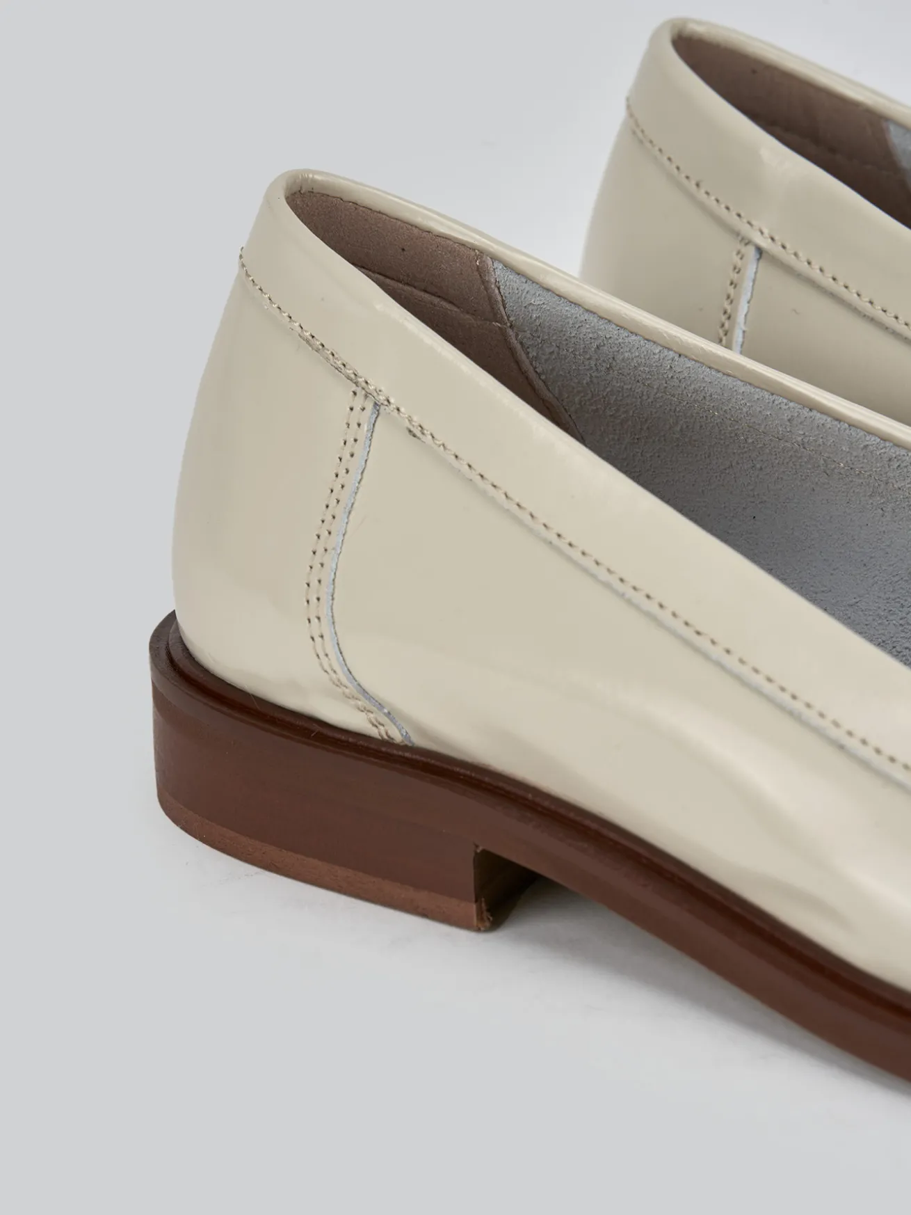 Mocassini tacco 2cm pelle bianco