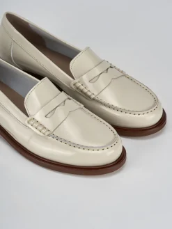 Mocassini tacco 2cm pelle bianco