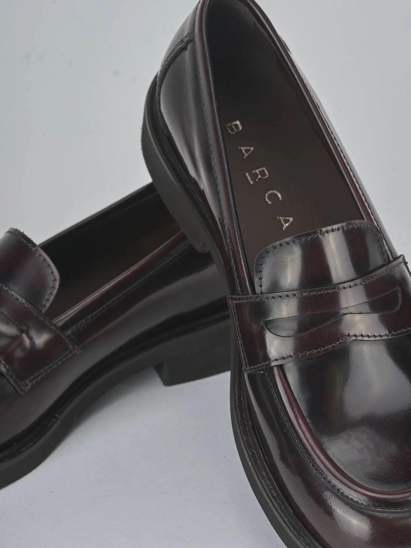 Mocassini tacco 2cm pelle beige