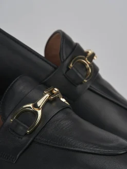 Mocassini tacco 1cm pelle nero