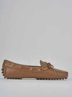 Mocassini tacco 1cm pelle marrone