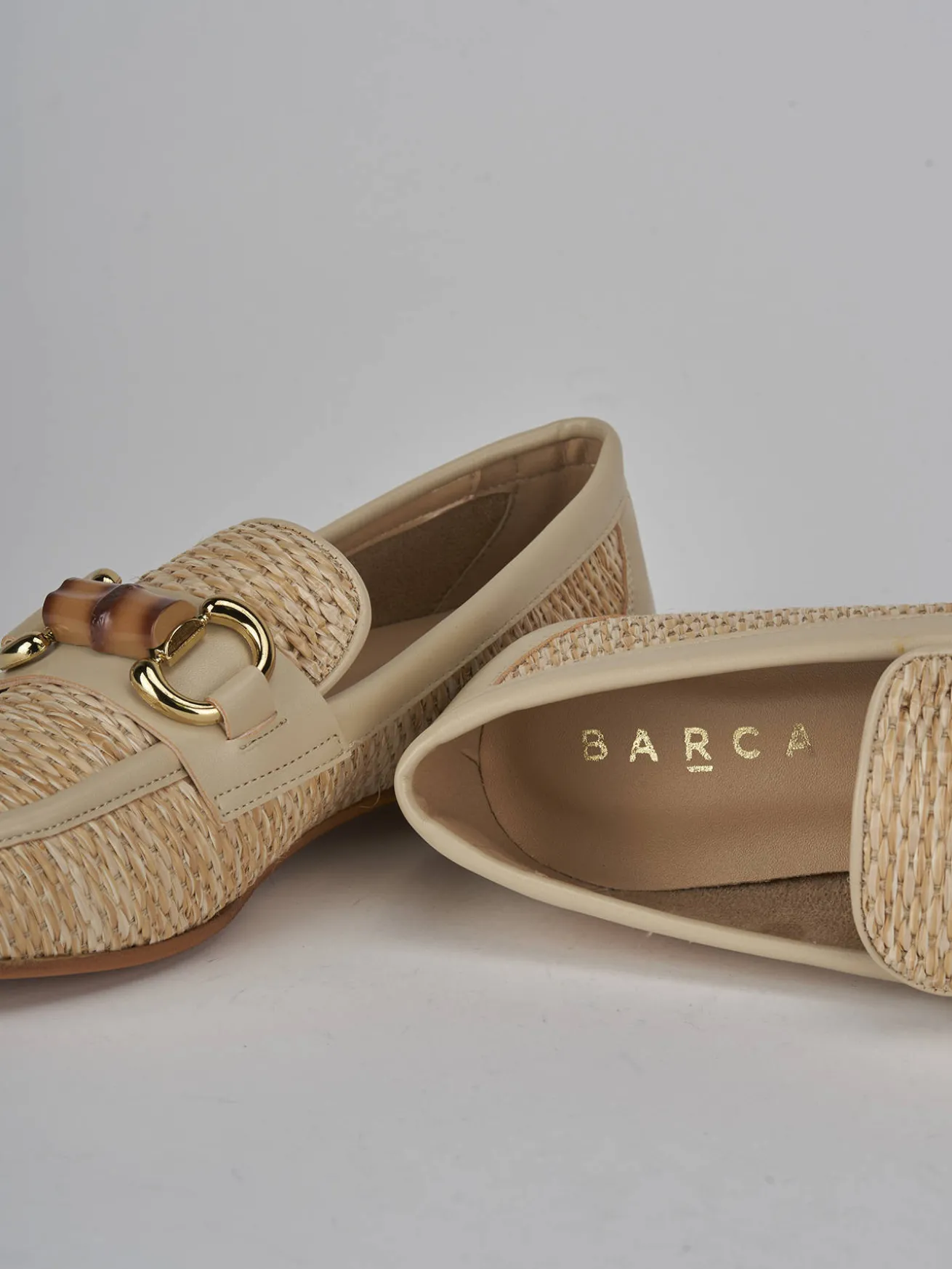 Mocassini tacco 1cm pelle beige