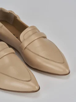 Mocassini tacco 1cm pelle marrone