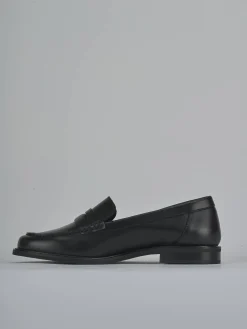 Mocassini tacco 1cm pelle nero