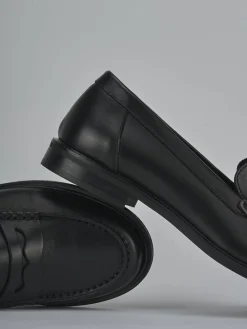 Mocassini tacco 1cm pelle nero