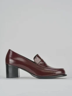 Mocassini tacco 7cm pelle bordo'