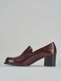 Mocassini tacco 7cm pelle bordo'