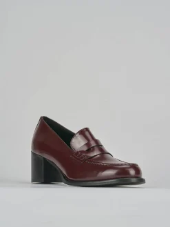 Mocassini tacco 7cm pelle bordo'