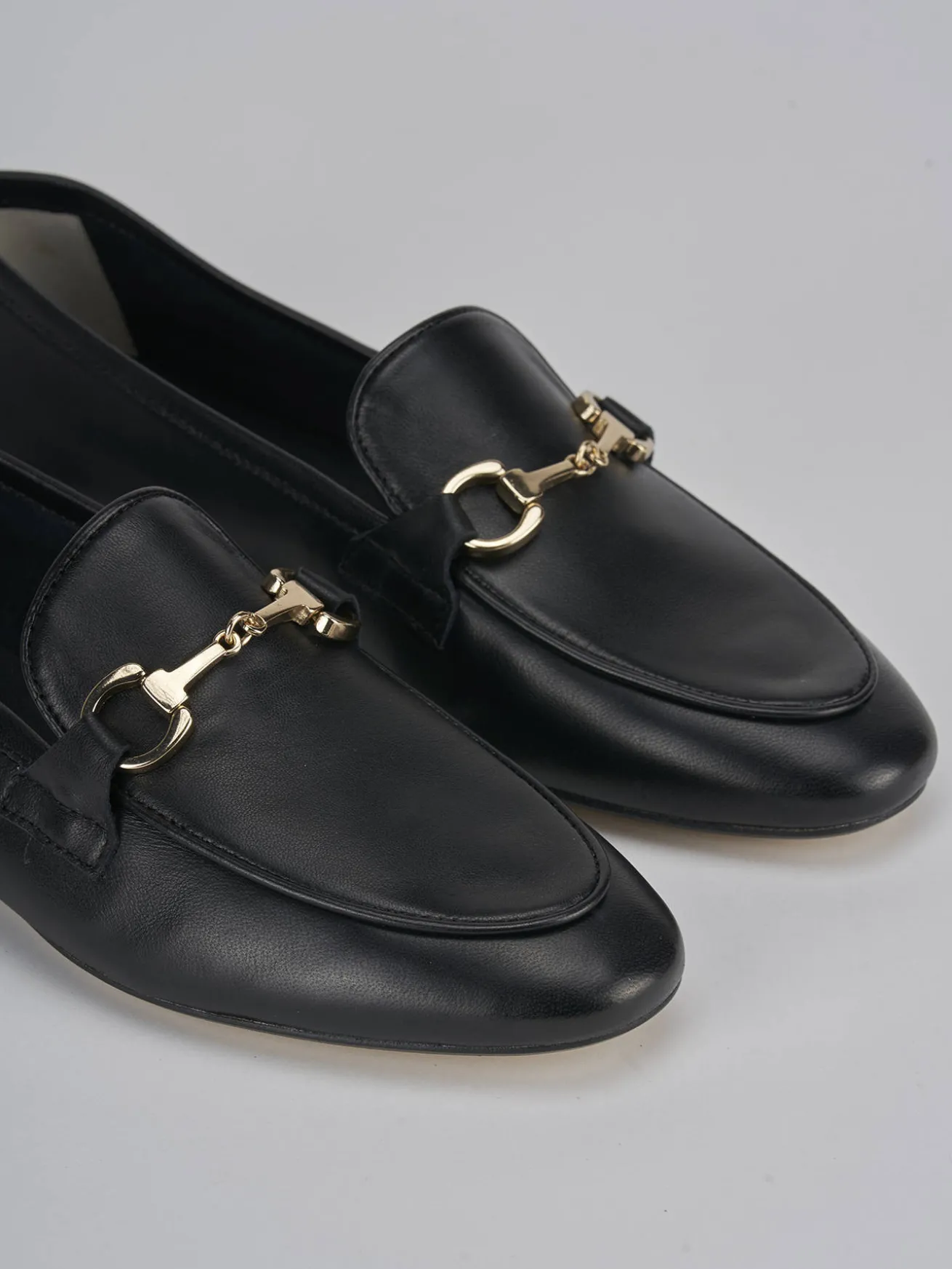 Mocassini tacco 1cm pelle nero