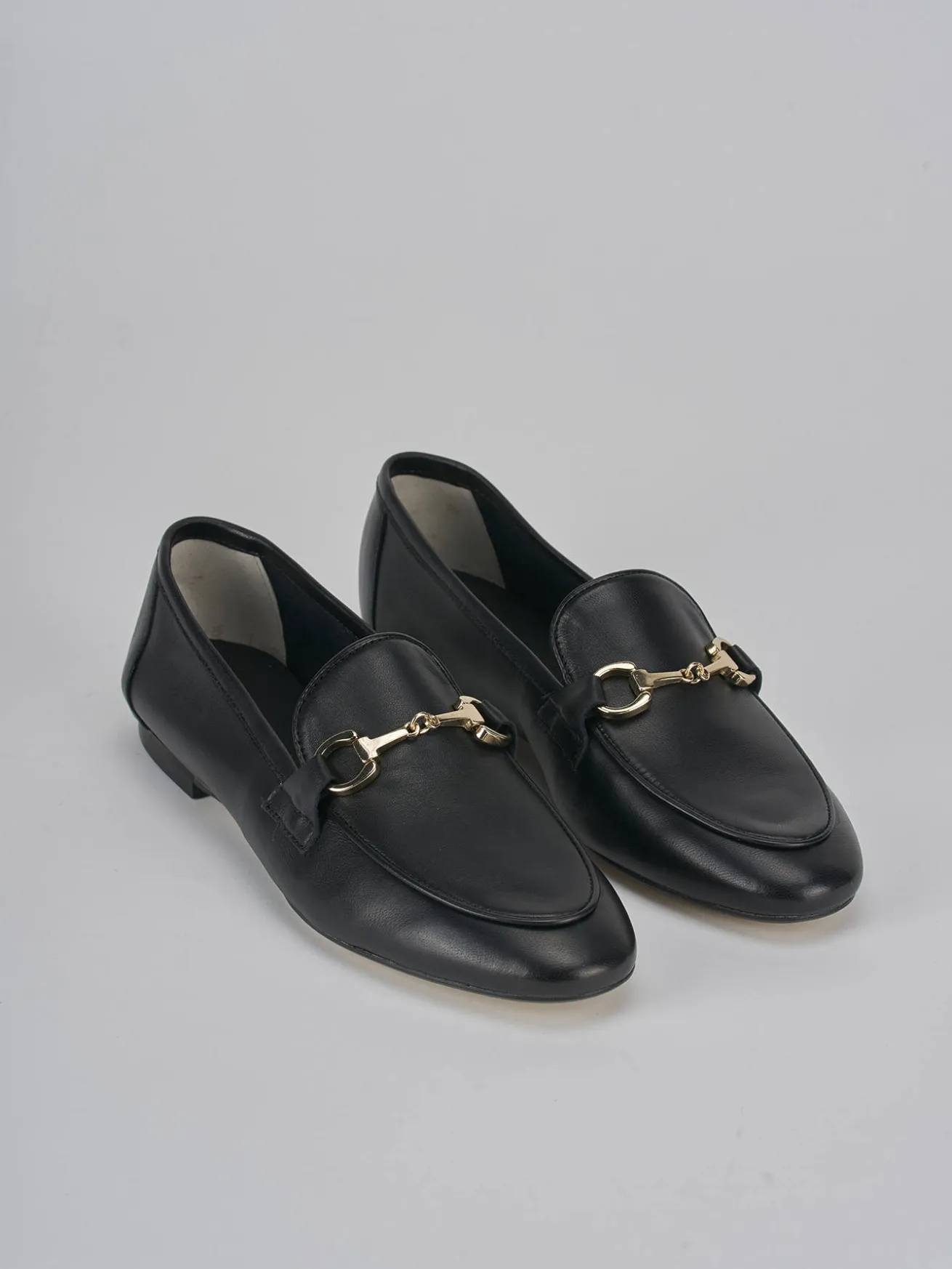 Mocassini tacco 1cm pelle nero