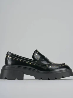 Mocassini tacco 2cm pelle nero