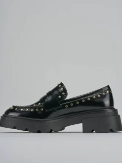 Mocassini tacco 2cm pelle nero