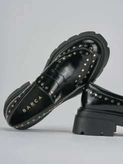 Mocassini tacco 2cm pelle nero