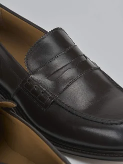 Mocassini tacco 1cm pelle testa