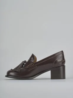 Mocassini tacco 5cm pelle testa