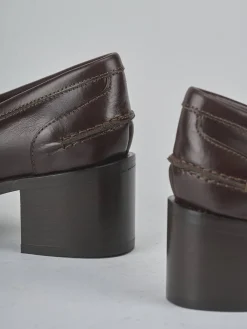 Mocassini tacco 5cm pelle testa