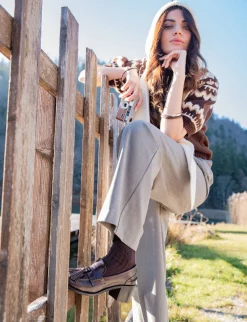 Mocassini tacco 5cm pelle testa