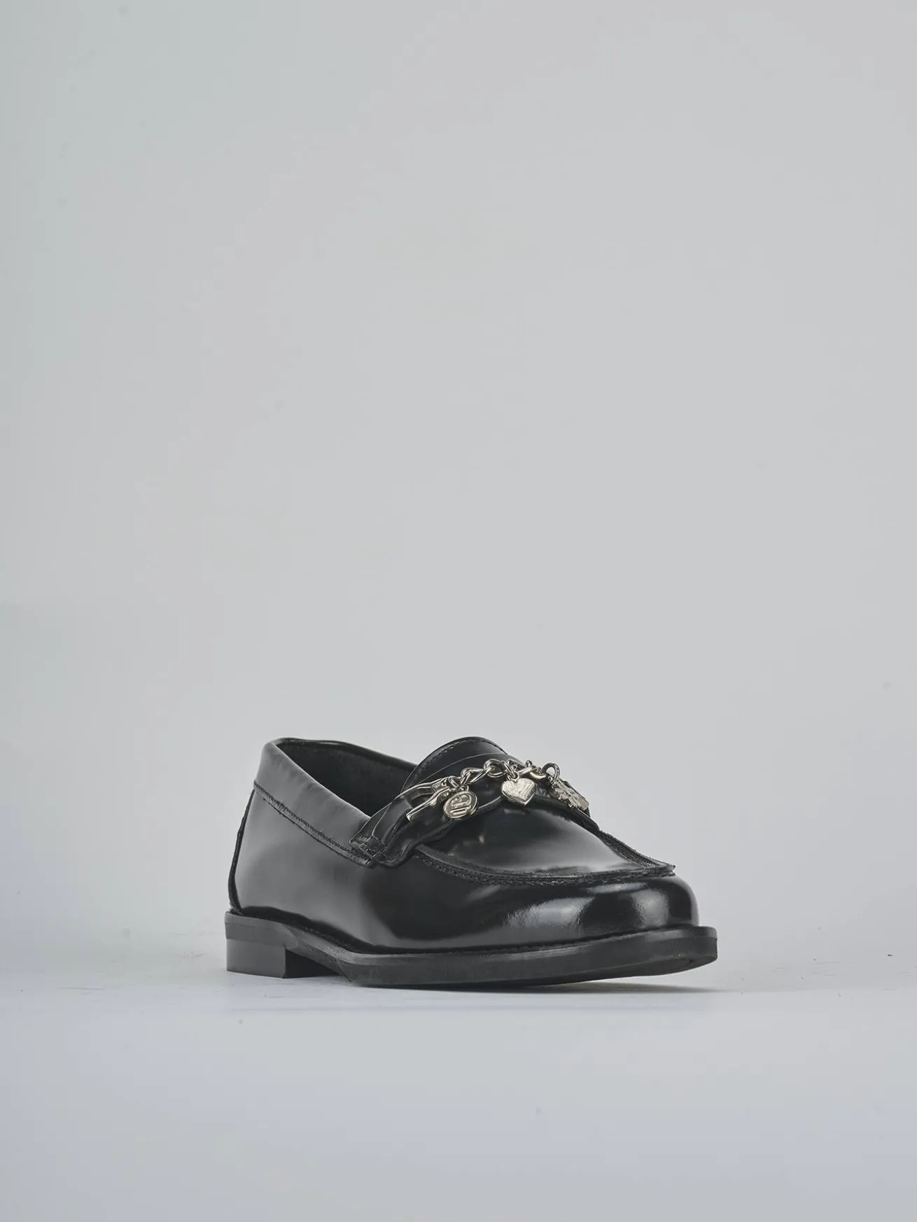 Mocassini tacco 1cm pelle nero