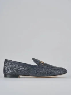 Mocassini tacco 1cm pelle blu