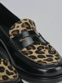 Mocassini tacco 1cm pelle nero