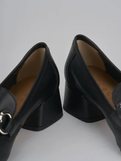 Mocassini tacco 3cm pelle nero