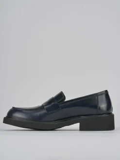 Mocassini tacco 3cm pelle blu