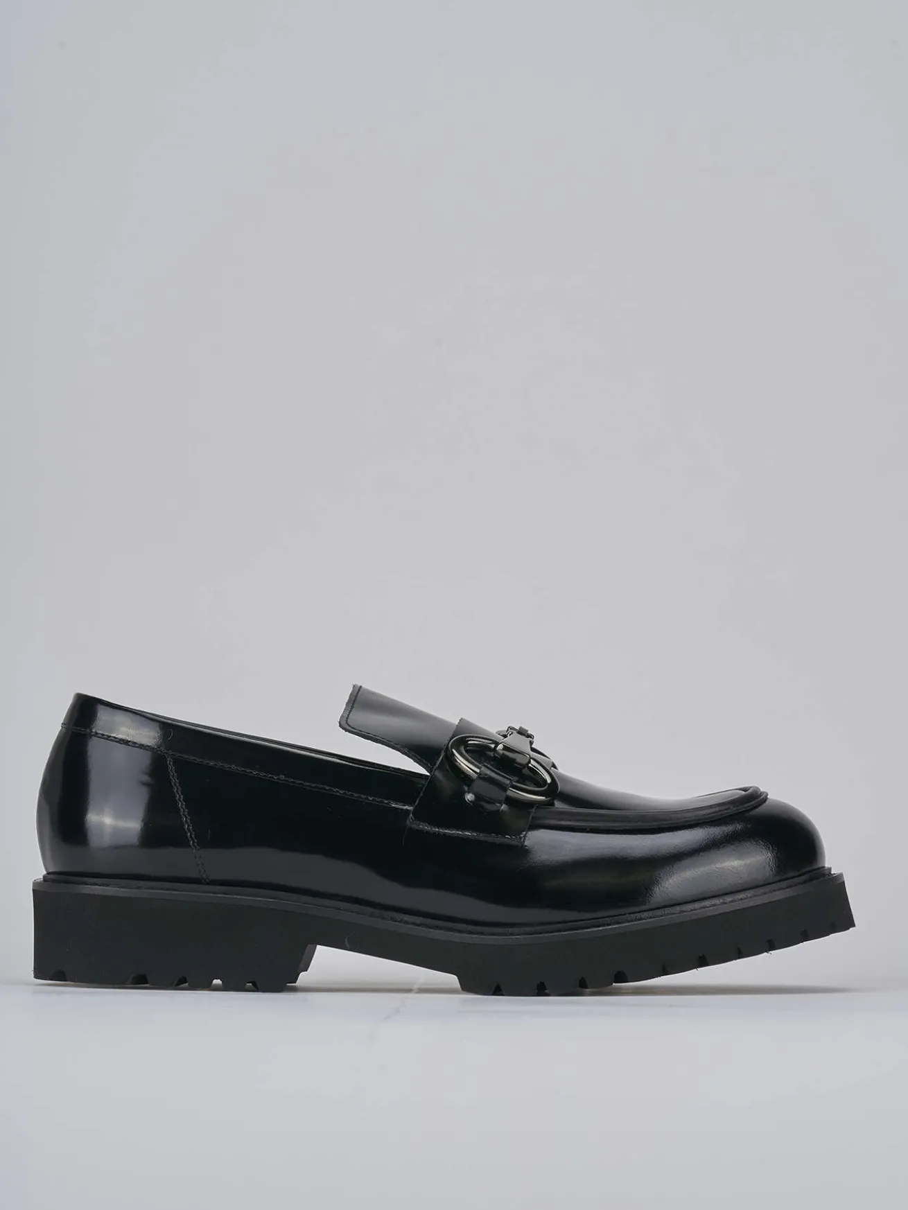 Mocassini tacco 2cm pelle nero