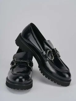 Mocassini tacco 2cm pelle nero