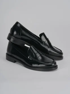 Mocassini tacco 2cm pelle nero